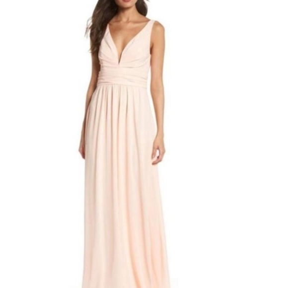 Lulu's Blush Pink Backless Flowy Maxi Bridesmaid Dress Size S - Picture 8 of 8